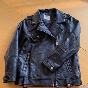 Girls size 10 faux leather biker jacket